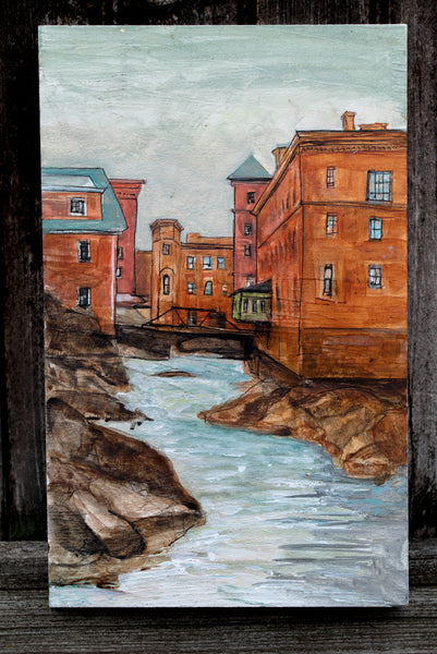 Sitting By the River | Dorchester Lower Mills | Original Painting