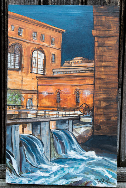 Lower Mill Falls original painting