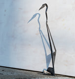 Blue Steel Heron Sculpture